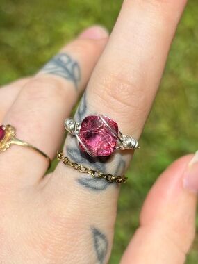 Pink topaz ring